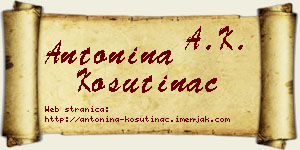 Antonina Košutinac vizit kartica